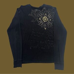 Vintage BKE Style Y2K Manchester LTD Thermal Black Graphic